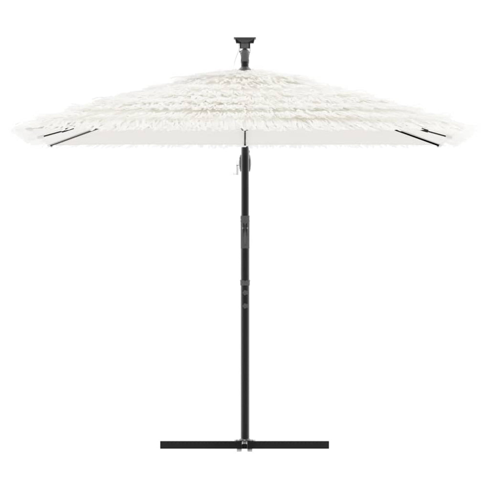 Skėtis nuo saulės su plieniniu stulpu, baltas, 246x246x230cm