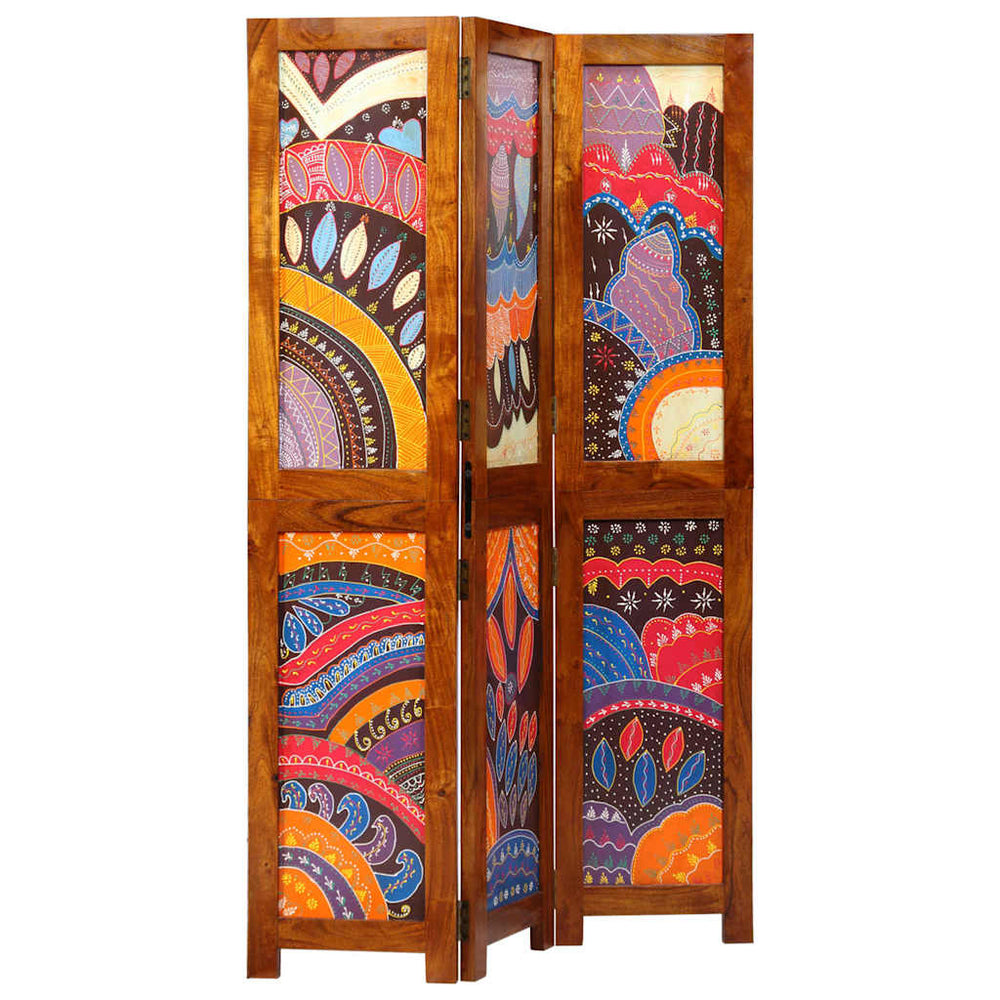 Room Divider 3 Panels Honey Brown 35x1.5x160 cm Solid Acacia Wood