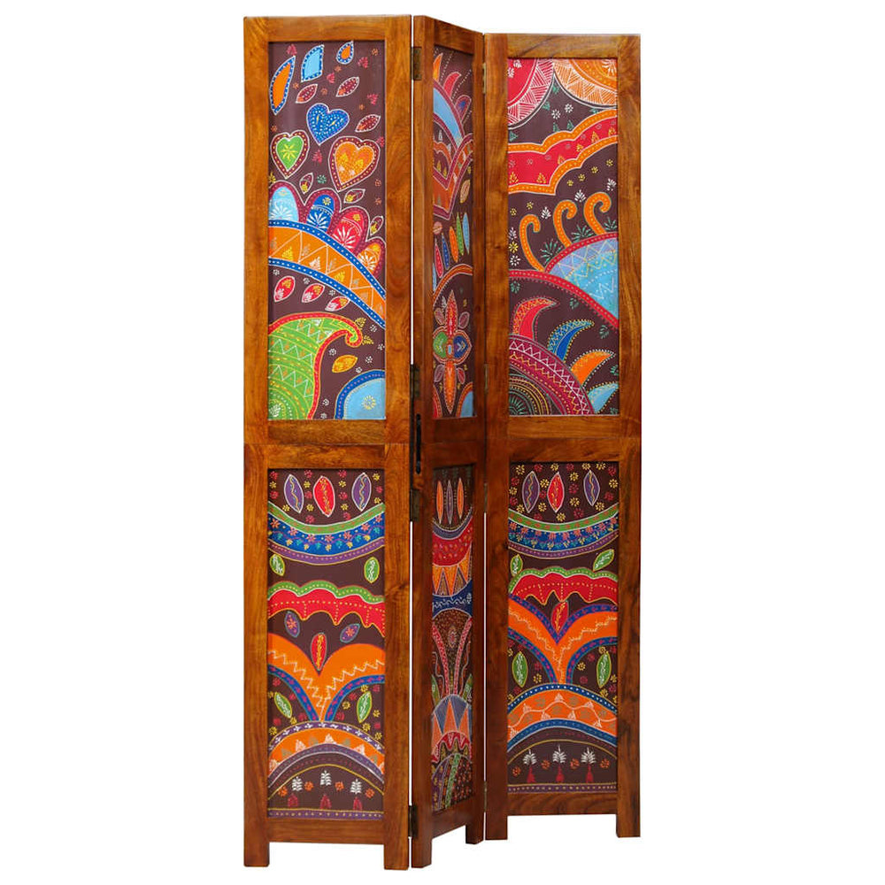 Room Divider 3 Panels Honey Brown 35x1.5x160 cm Solid Acacia Wood