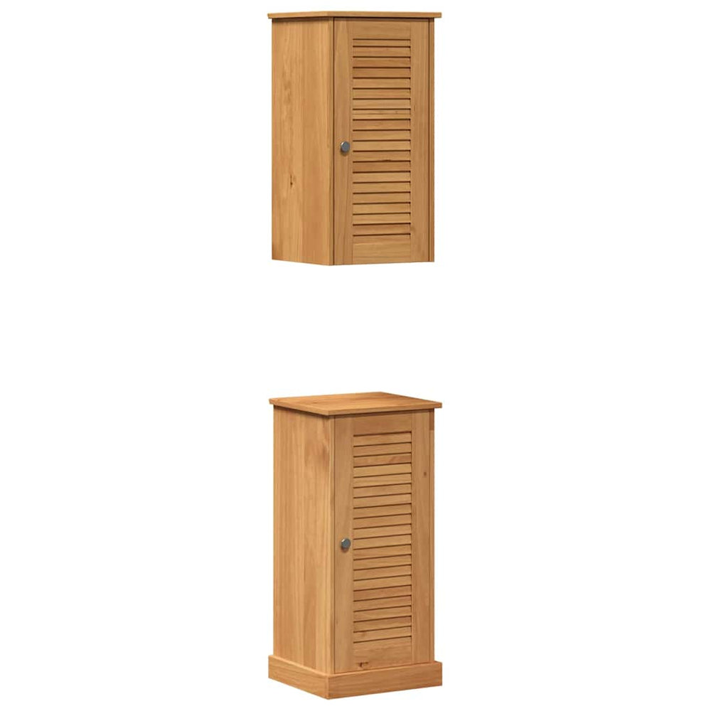Vonios baldų rinkinys 2 pcs Ruda ir Medaus ruda 37 x 34 x 80 cm