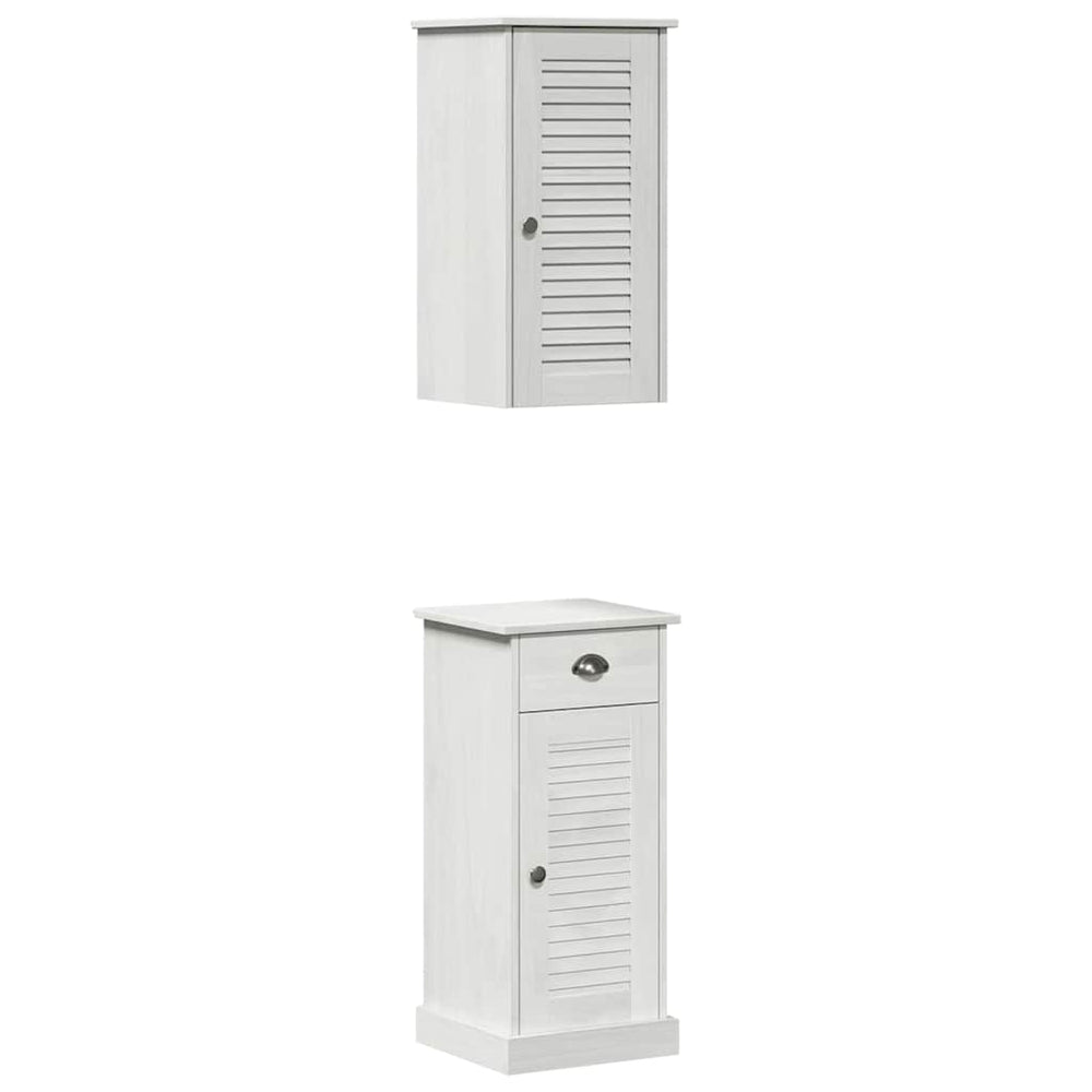 Vonios baldų rinkinys 2 pcs Ruda ir balta 37 x 34 x 80 cm