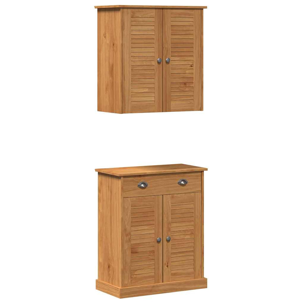 Vonios baldų rinkinys su stalčių su lentyna su saugykla su durimis 2 pcs Ruda 67.5 x 34 x 80 cm
