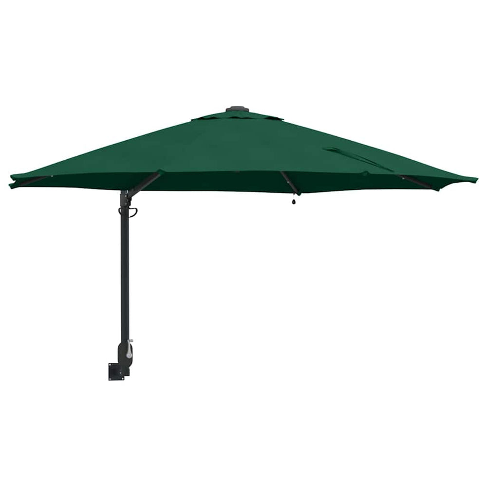 Wall-Mounted Garden Umbrella with Green LED 248 cm