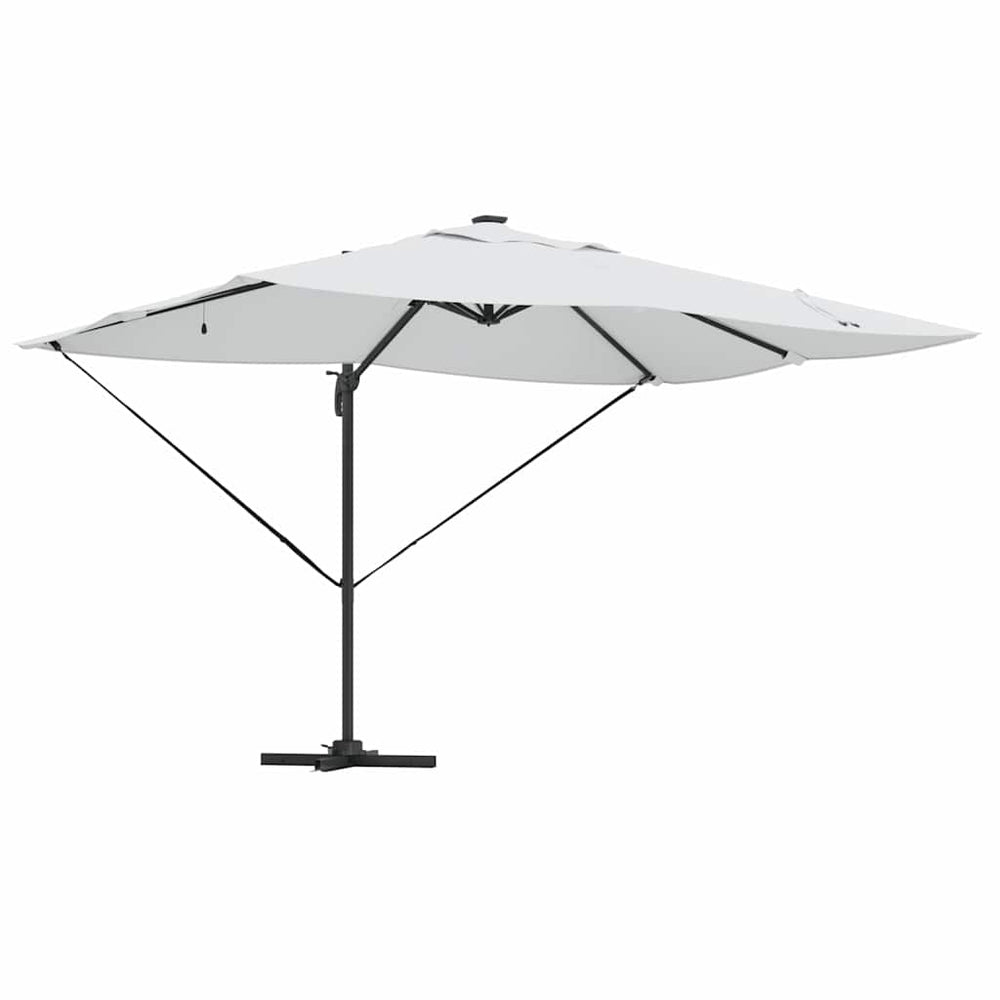 Cantilever Roma Umbrella with LED Sand 352x251x265 cm Aluminum