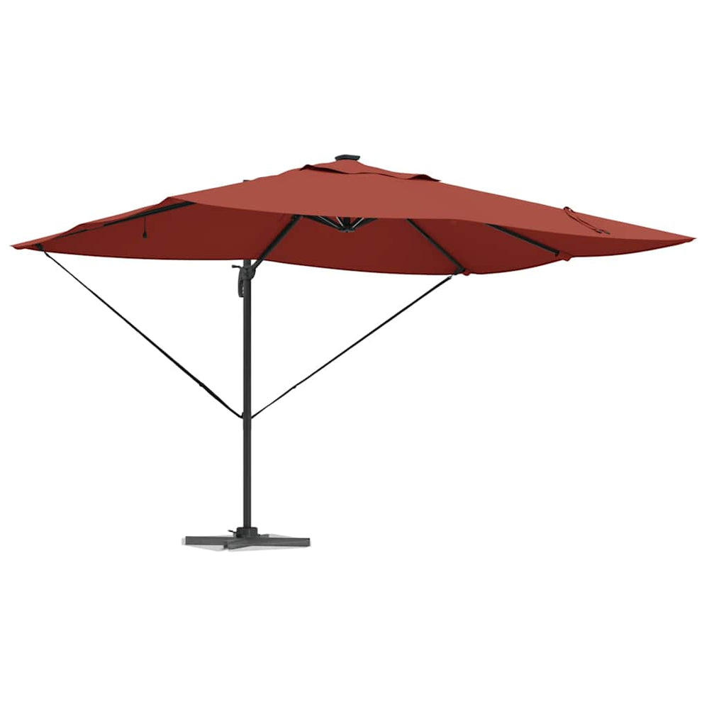 console Roma parasol with LED Terracotta 352x251x265 cm Aluminum