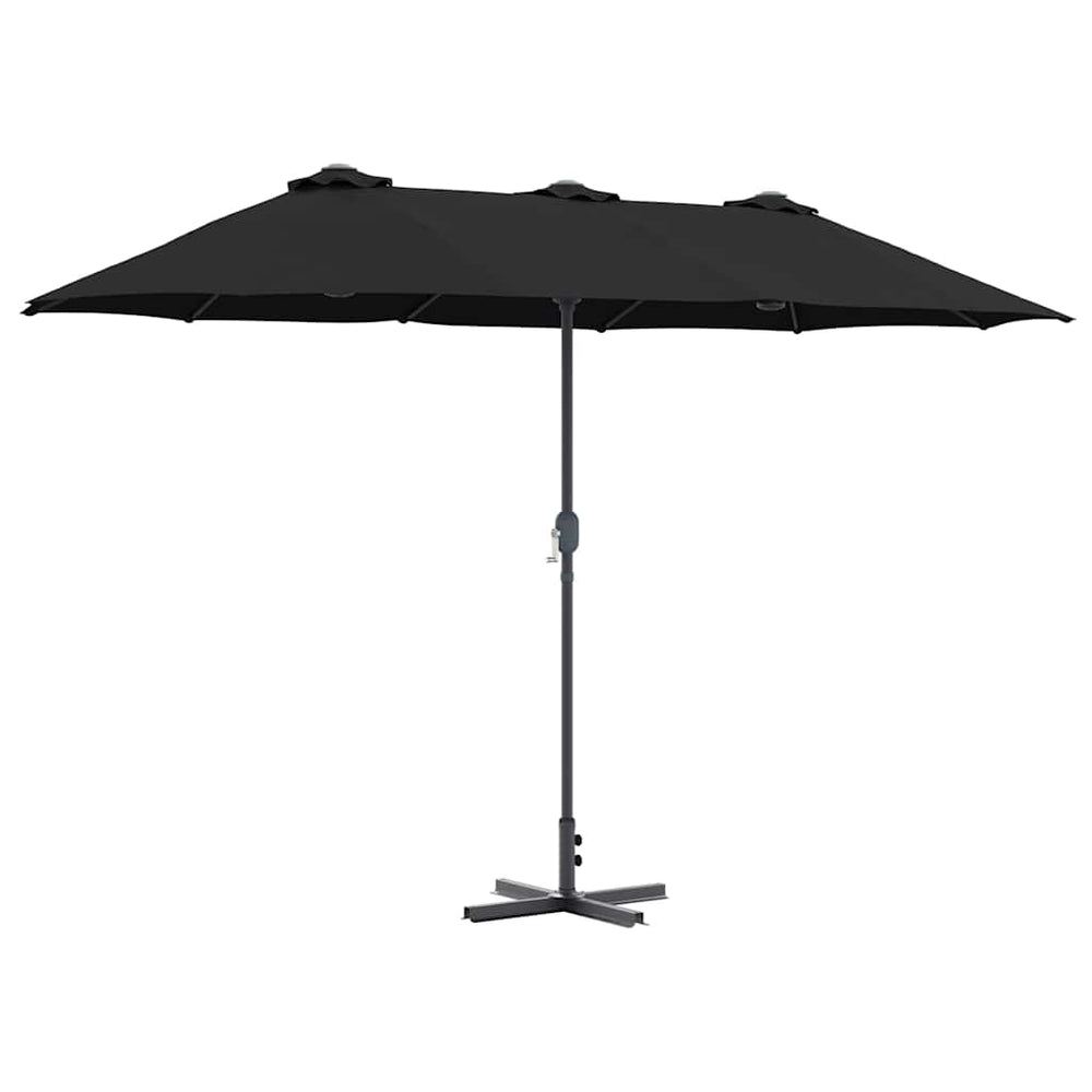 Garden Parasol Black 380 x 196 x 235 cm