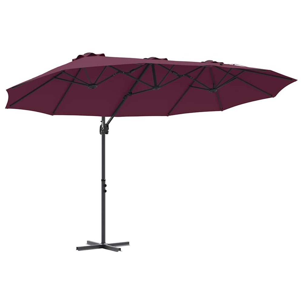 Garden cantilever umbrella with lock Burgundy L