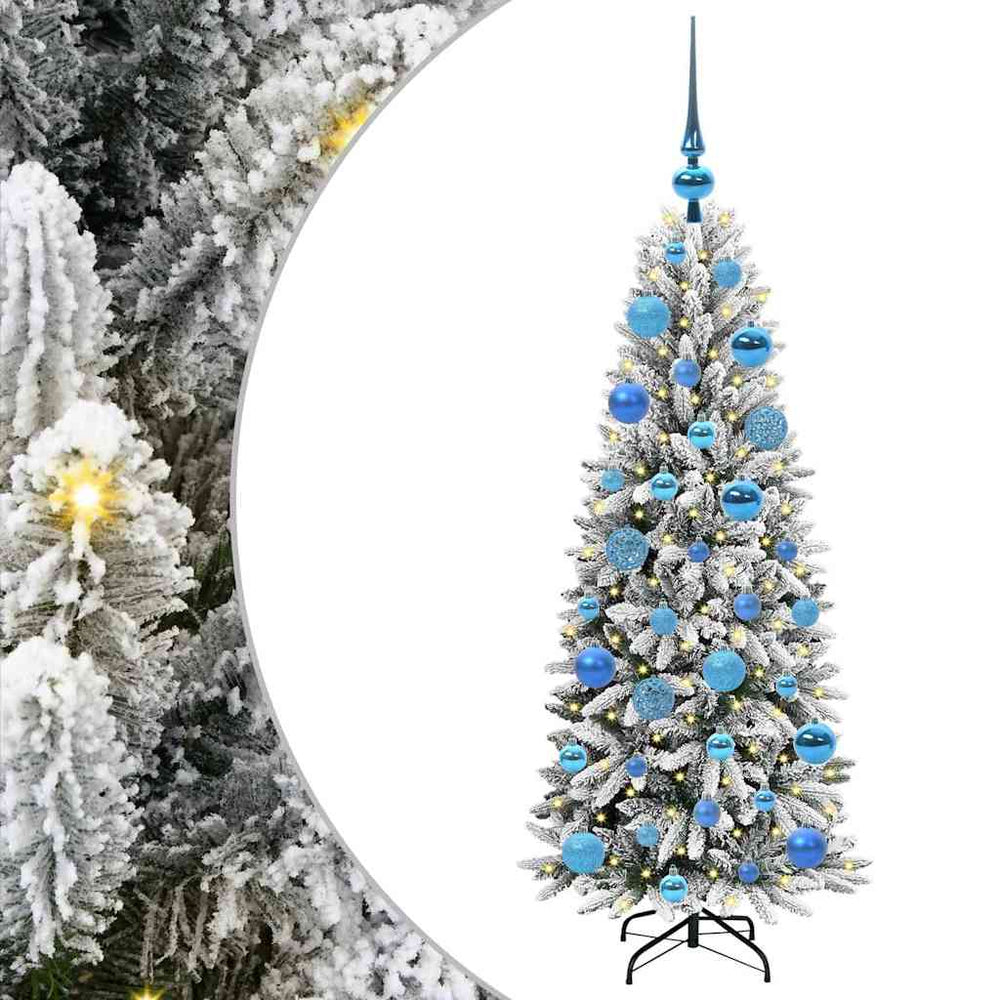 Dirbtinė Kalėdų eglutė FROST BOREAL, su 150 LED stovu Balta 120 cm.