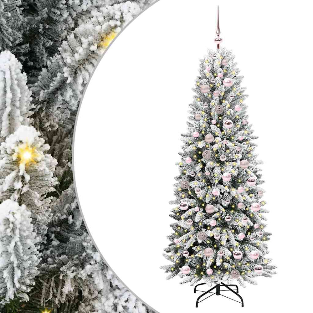 Dirbtinė Kalėdų eglutė HORIZON WINTER, su 300 LED stovu Balta 180 cm.