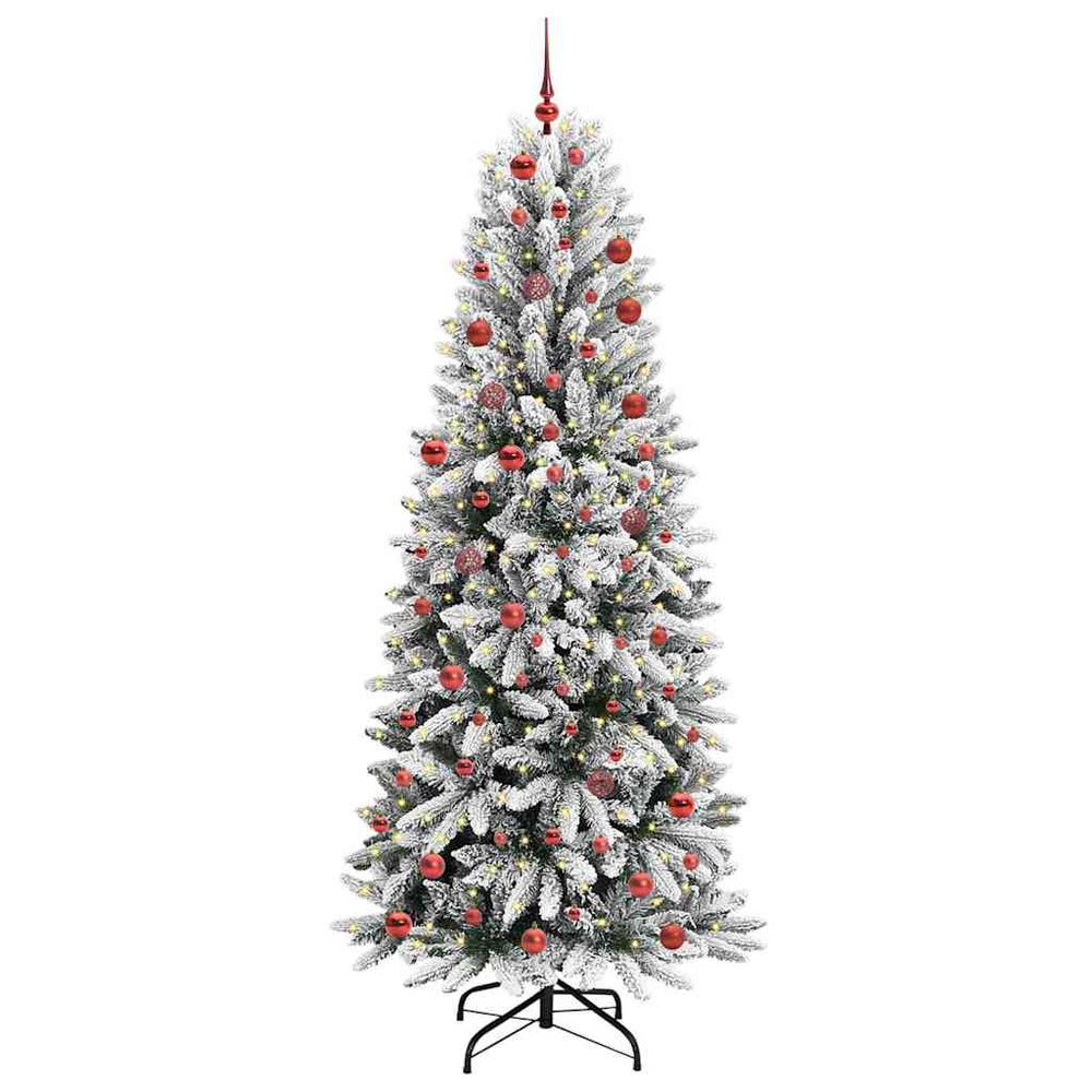 Mākslīgā Ziemassvētku eglīte FROST EMBER, ar 300 LED statīvu, Balta 210 cm.