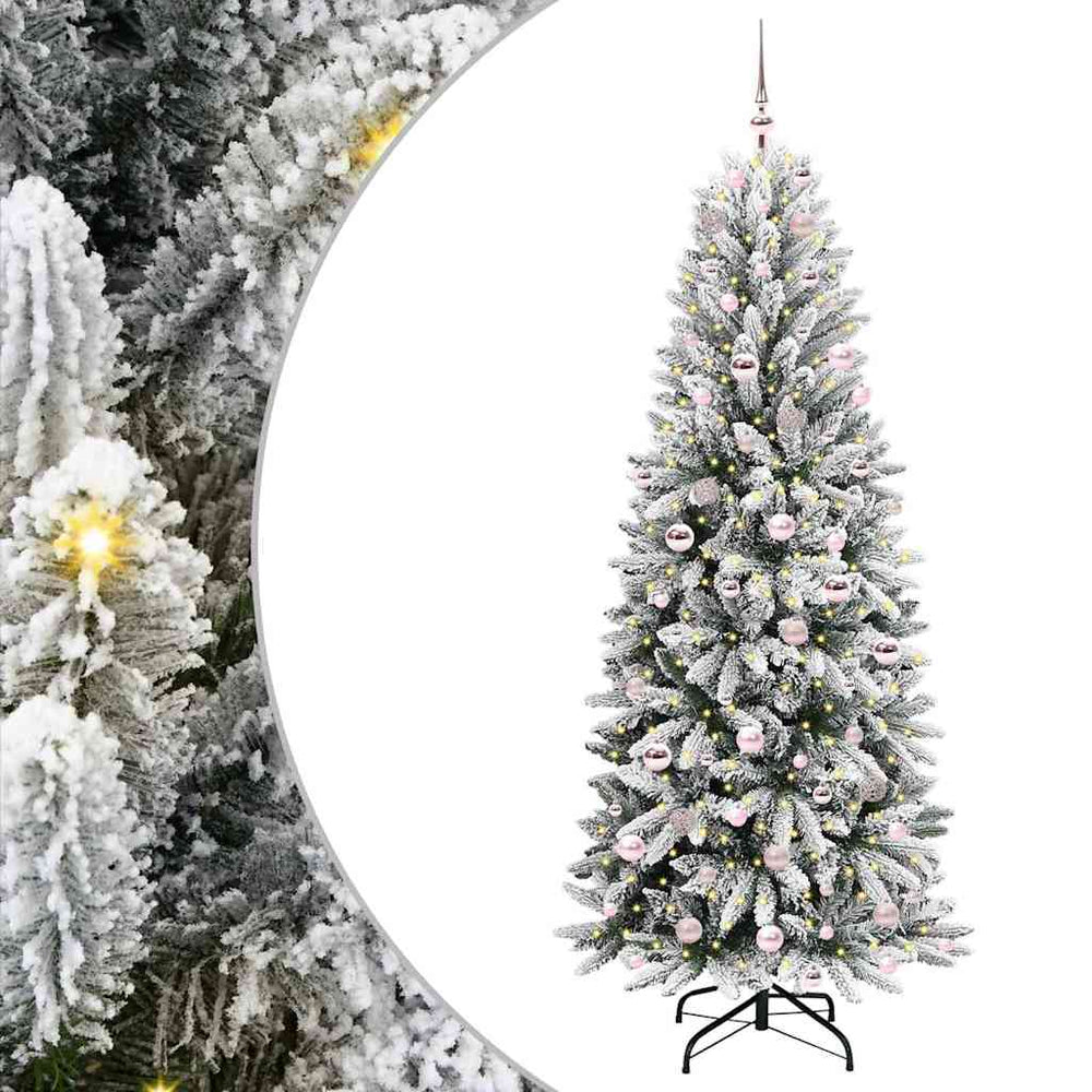 Dirbtinė Kalėdų eglutė FROST EMBER, su 300 LED stovu Balta 210 cm.