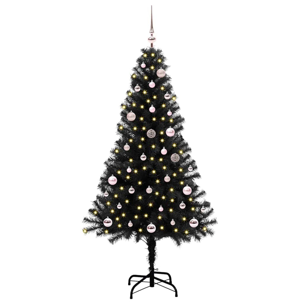 FROST AK Christmas tree, with 150 LED stand Black 150 cm.