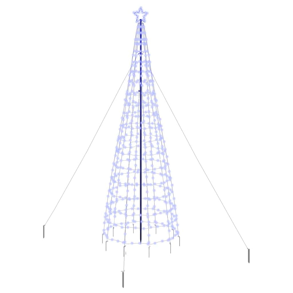 LED Christmas tree HOLLOW EVERGREEN, with ground stakes Blue 400 cm. Iron
