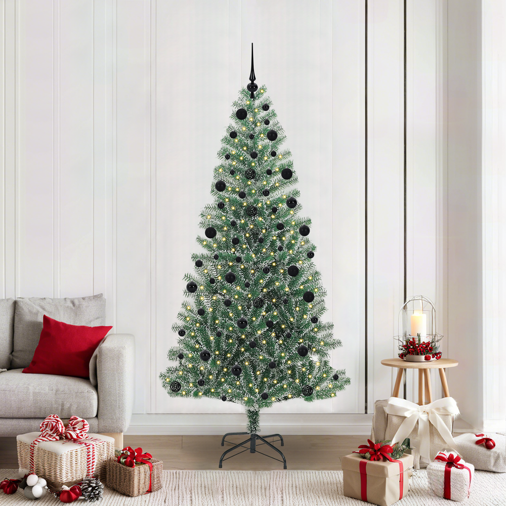 Artificial Christmas Tree SNOW NORDIC, With Snow and LED Light with 300 LEDs 210 cm.