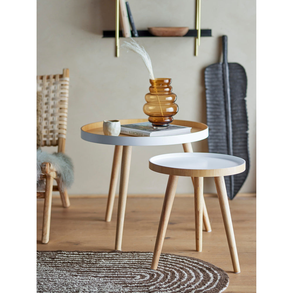 Kavos staliukų rinkinys CAPPUCCINO, baltas, bambukas, 2 vnt.