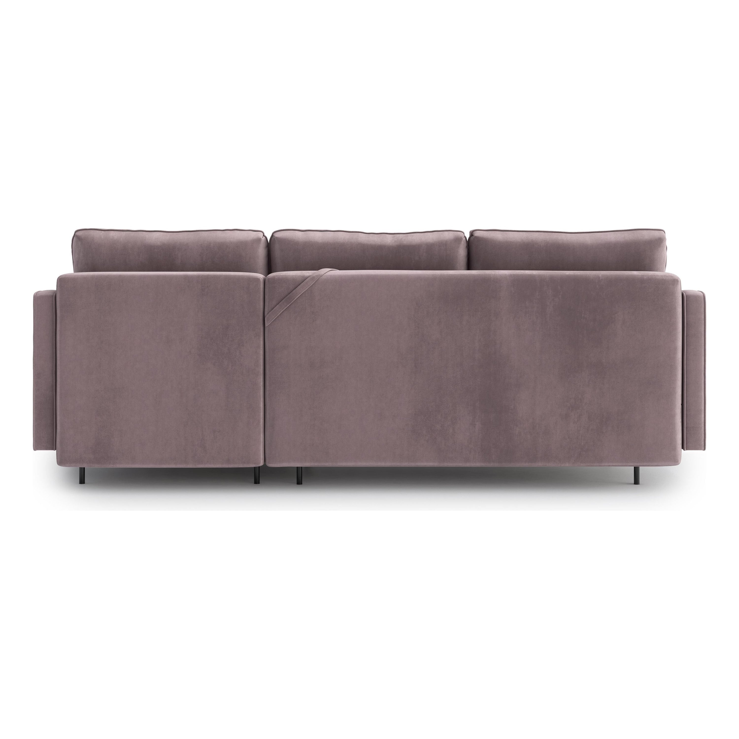 ABBE kampinė sofa lova, keičiamo kampo, levandų spalva