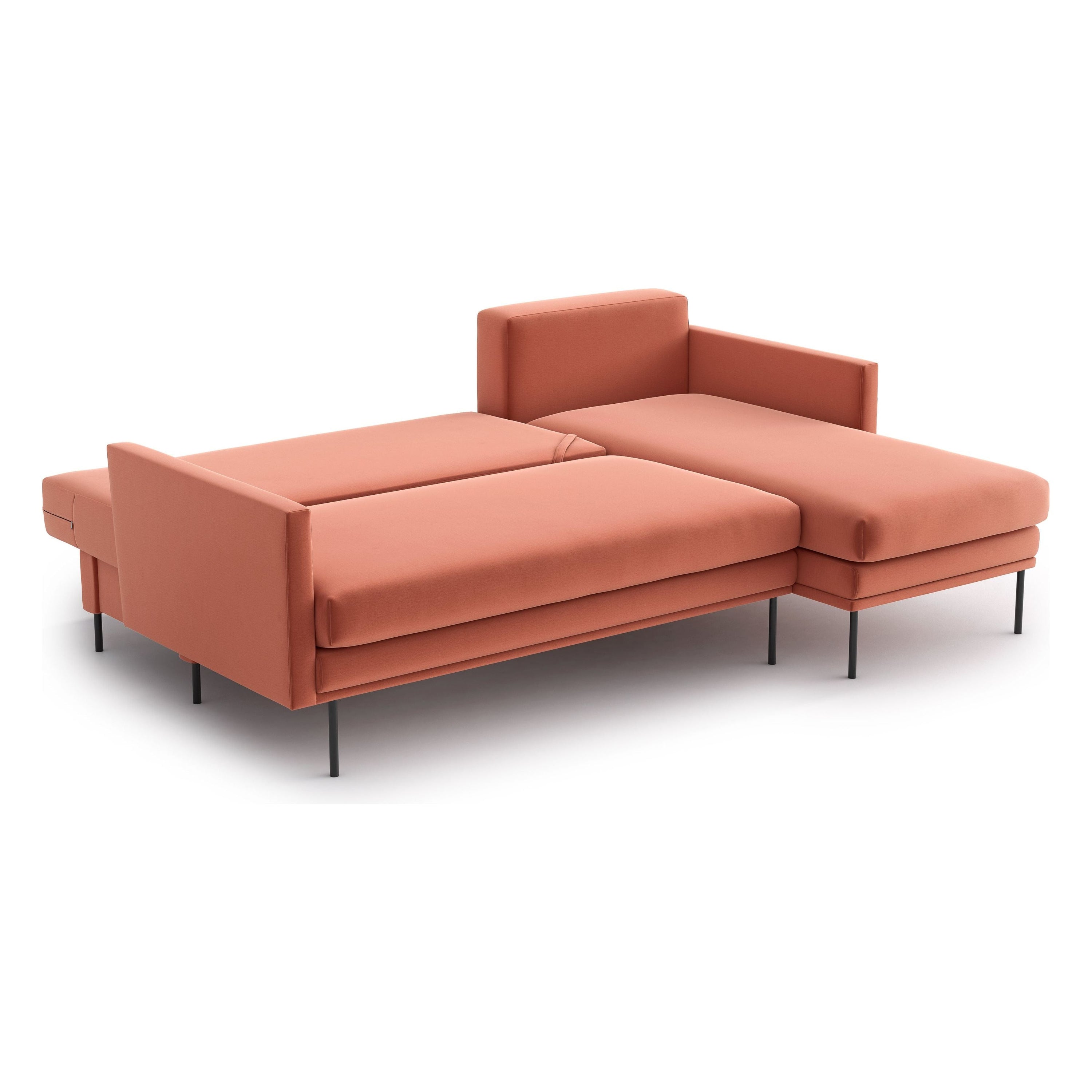 BLUES kampinė sofa lova, persiko spalva, universali kampo pusė