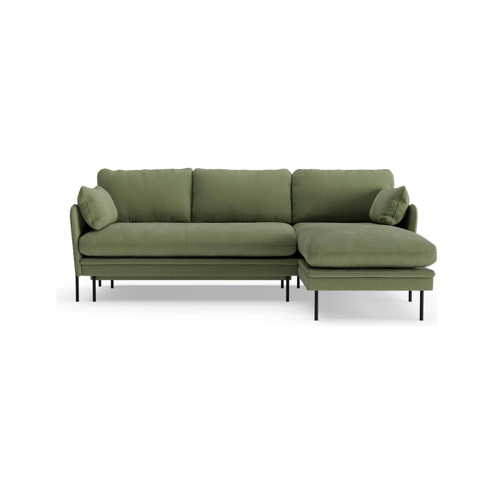 BONNIE kampinė sofa, miegojimo funkcija, žalia spalva