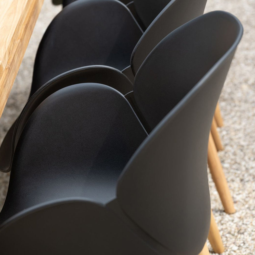 Garden chair TULIP, black, teak