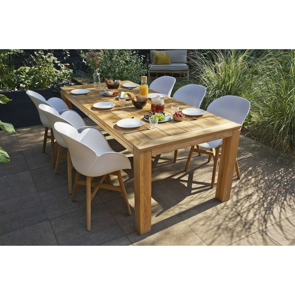 Garden chair TULIP, white, teak