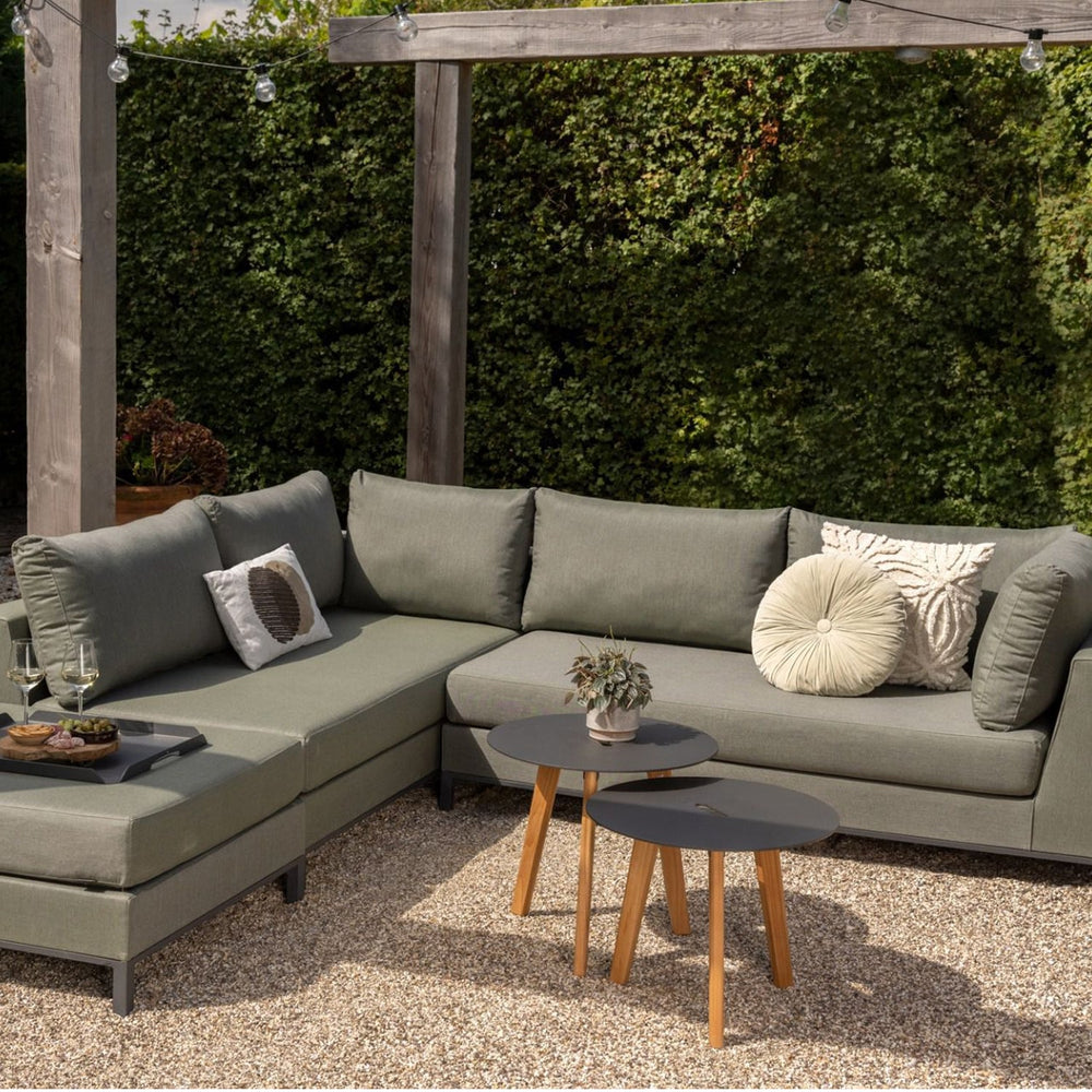 Sodo kampinė sofa SICILIE, kairioji žalia