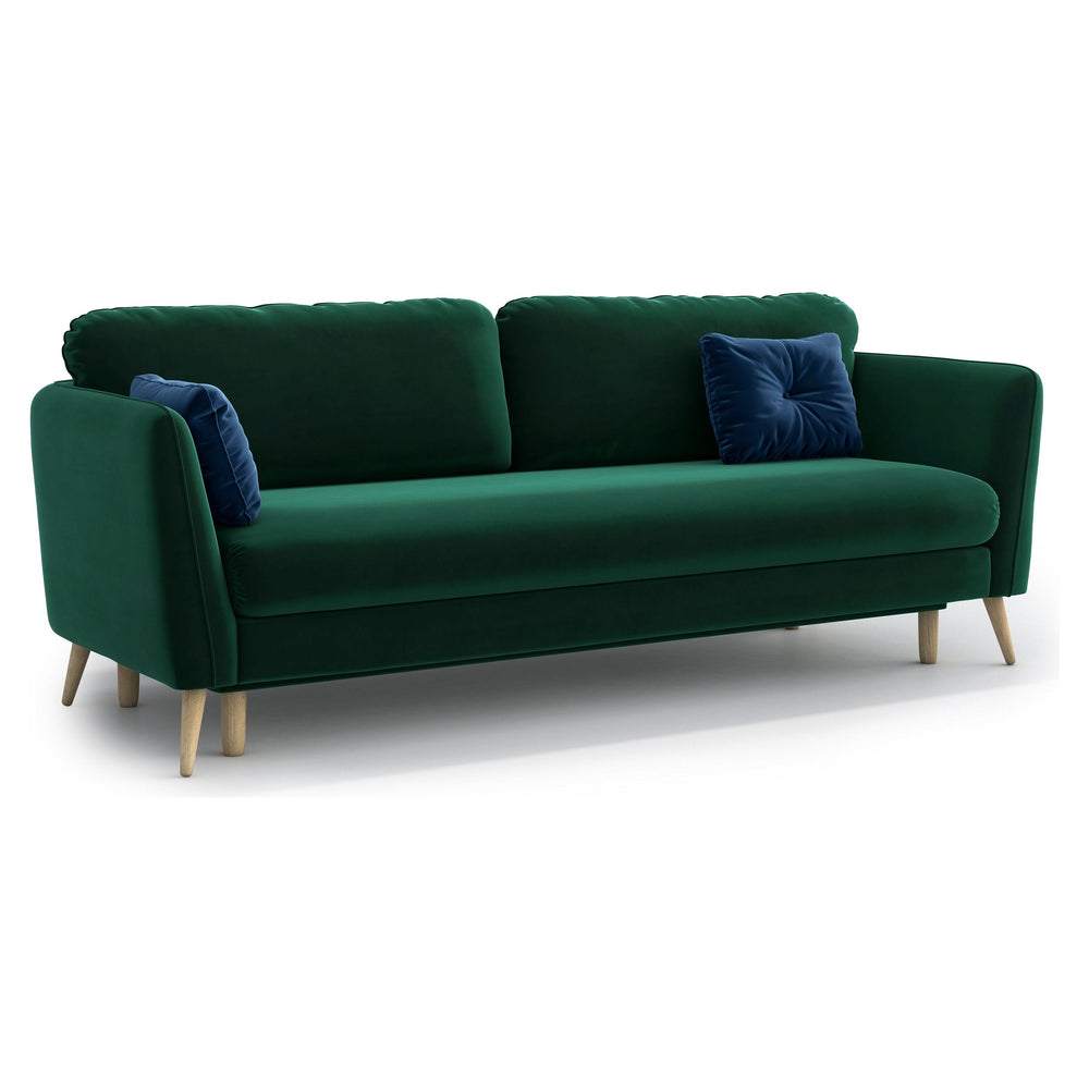 CLARA 3 vietų sofa lova, žalia spalva
