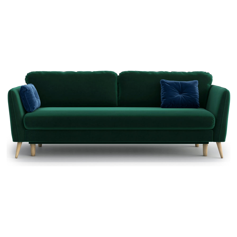 CLARA 3 vietų sofa lova, žalia spalva
