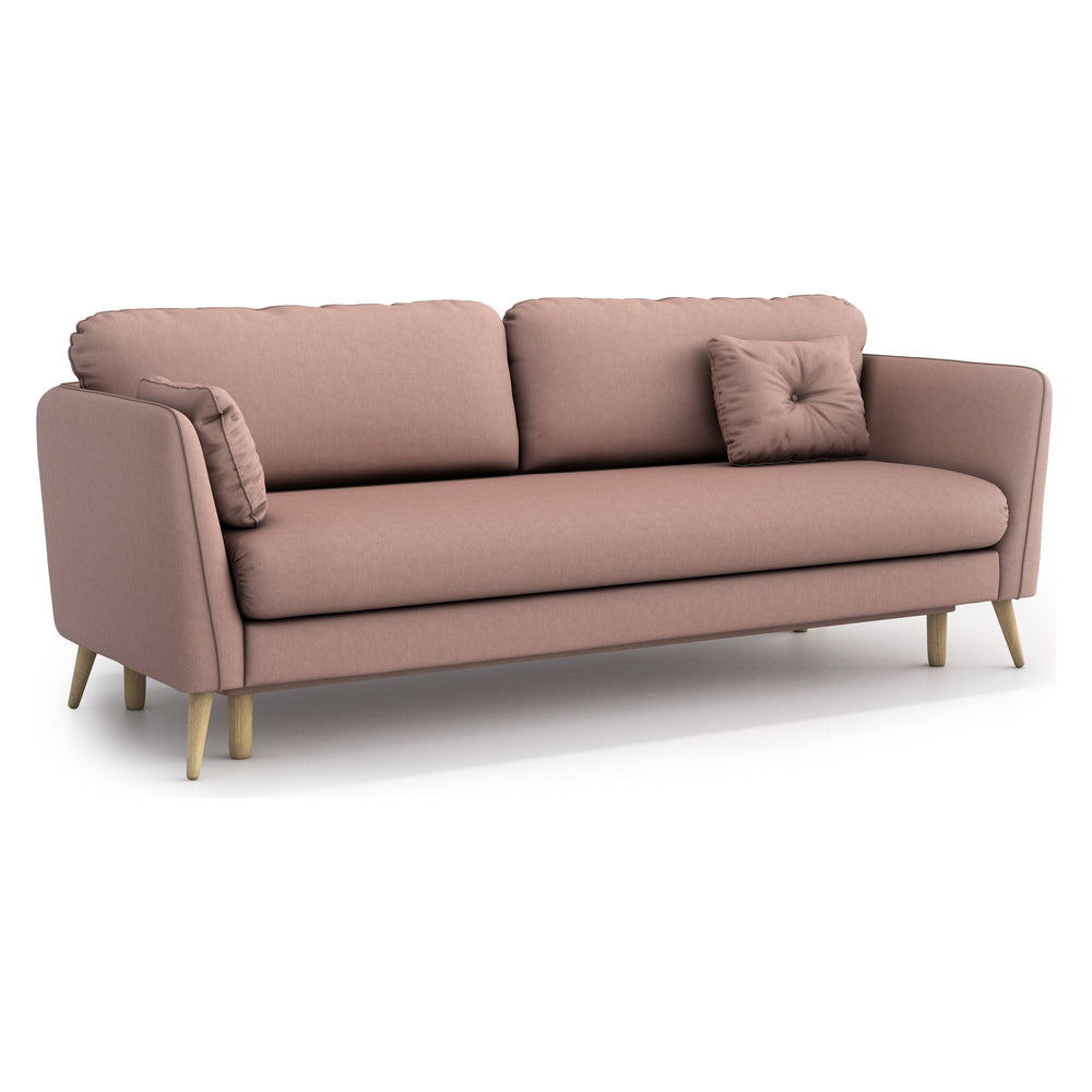 CLARA 3 vietų sofa lova, rožinė spalva