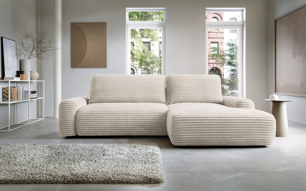 Corner sofa bed CODAK, cream color