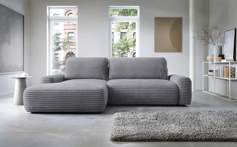 Kampinė sofa lova CODAK, dešinė, antracito spalva