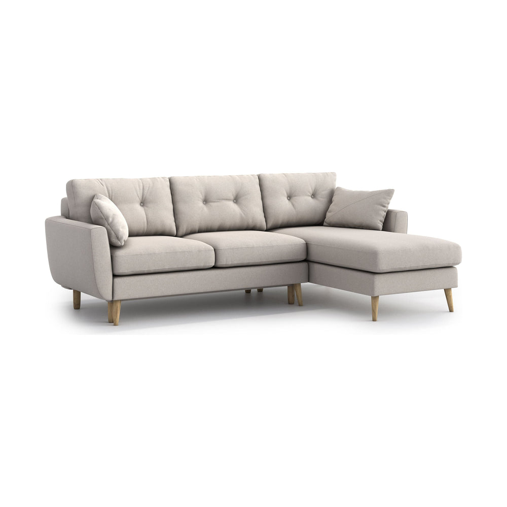 HARRIS kampinė sofa lova, šviesiai pilka spalva, universali kampinė pusė
