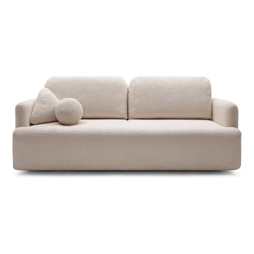 Sofa su daiktadėže AMBINA, smėlio spalvos, boucle