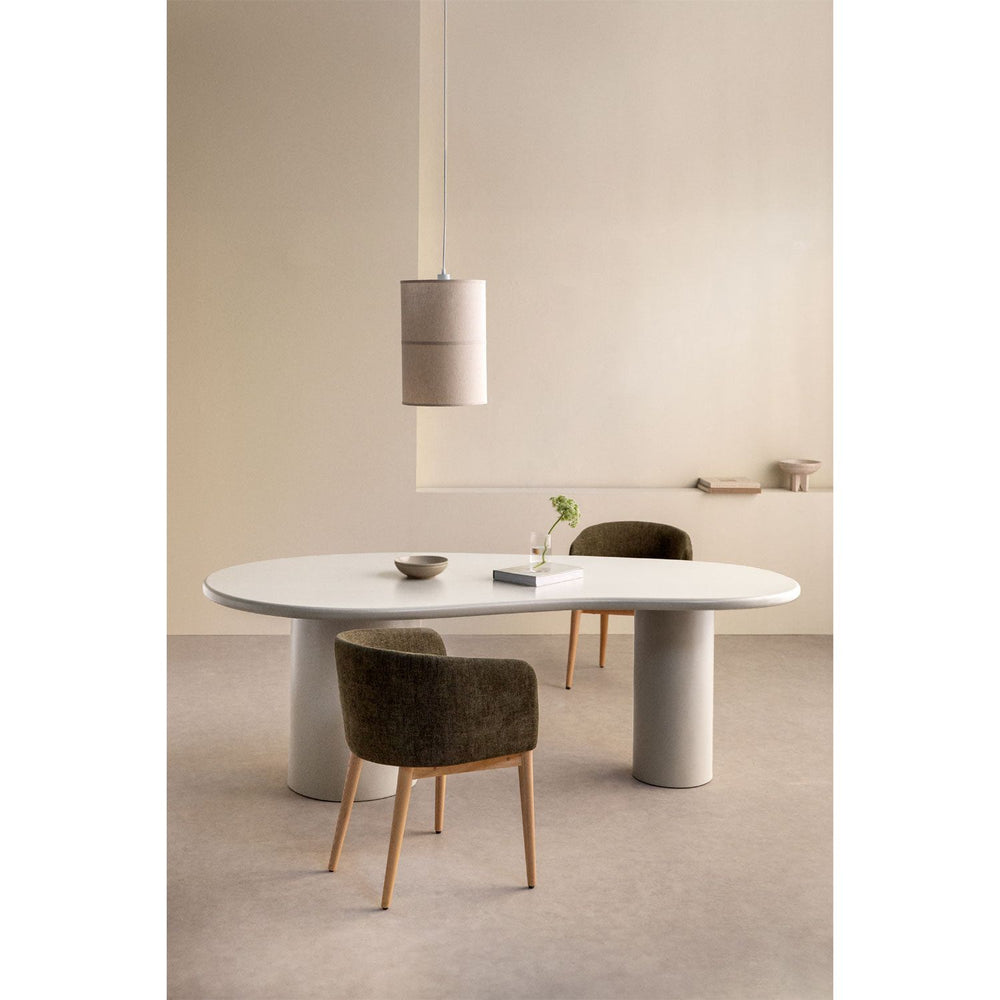 Valgomojo stalas BILLIE, ovalus, baltas