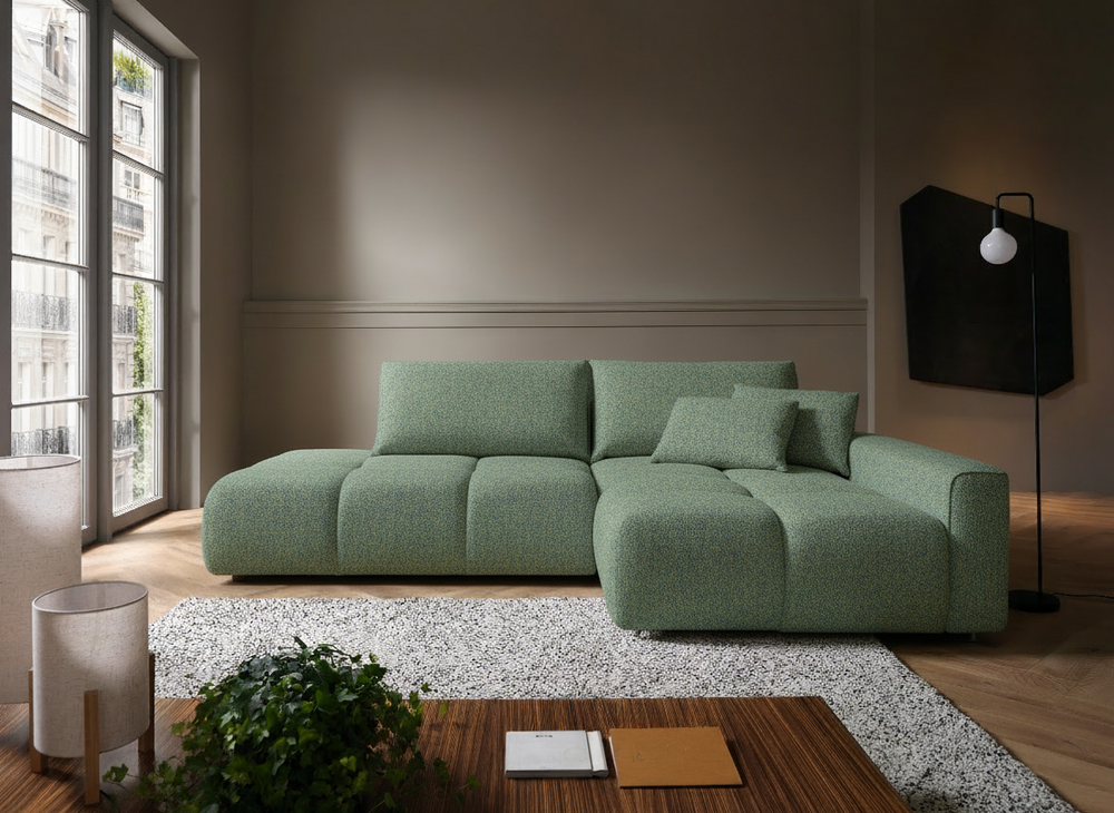 Corner sofa bed BALIS, green