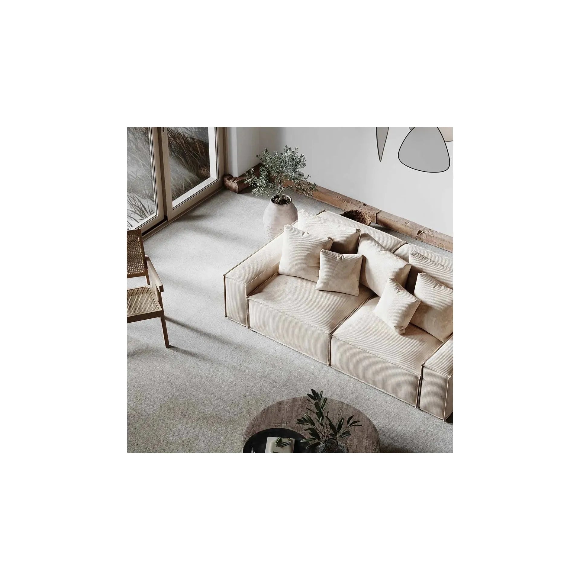 LOFT 3 vietų sofa, kreminė spalva