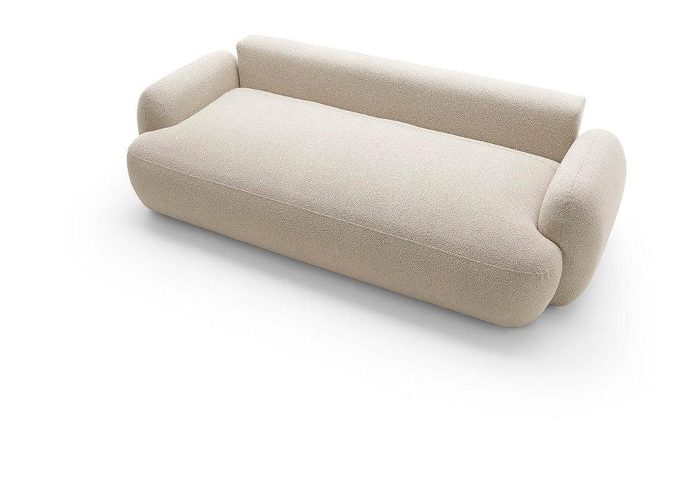 Sofa MEIDA su miego funkcija, bouclé smėlinis