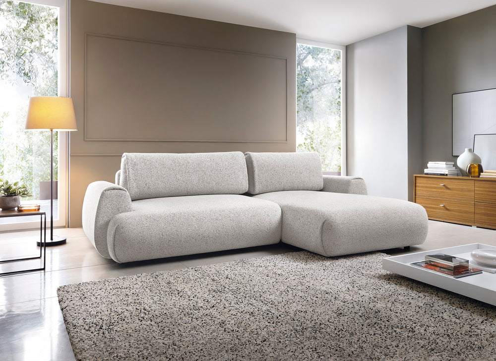 Corner sofa bed PAULINA, light grey