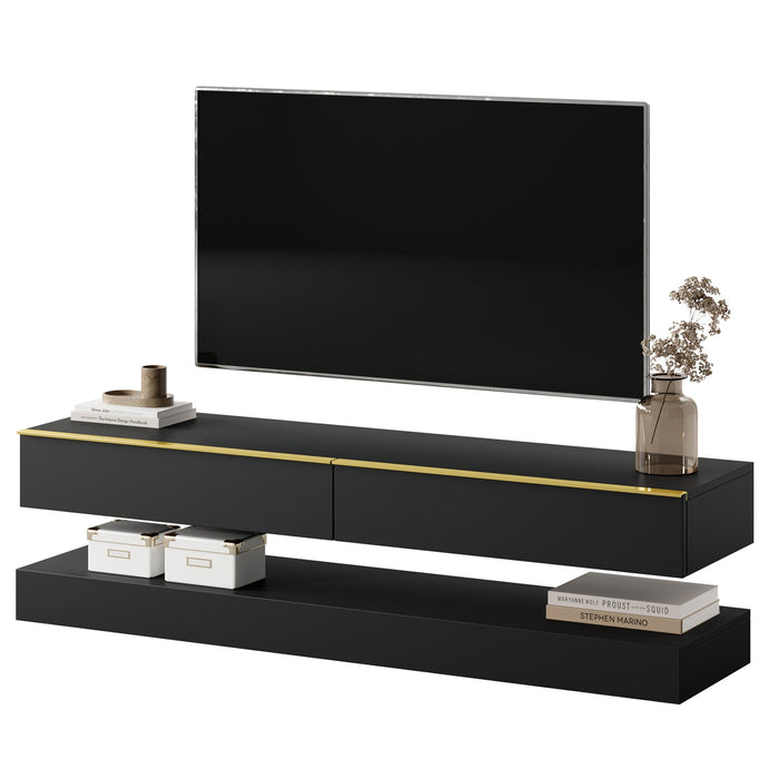 TV staliukas HYLIA, juodas, 140 cm