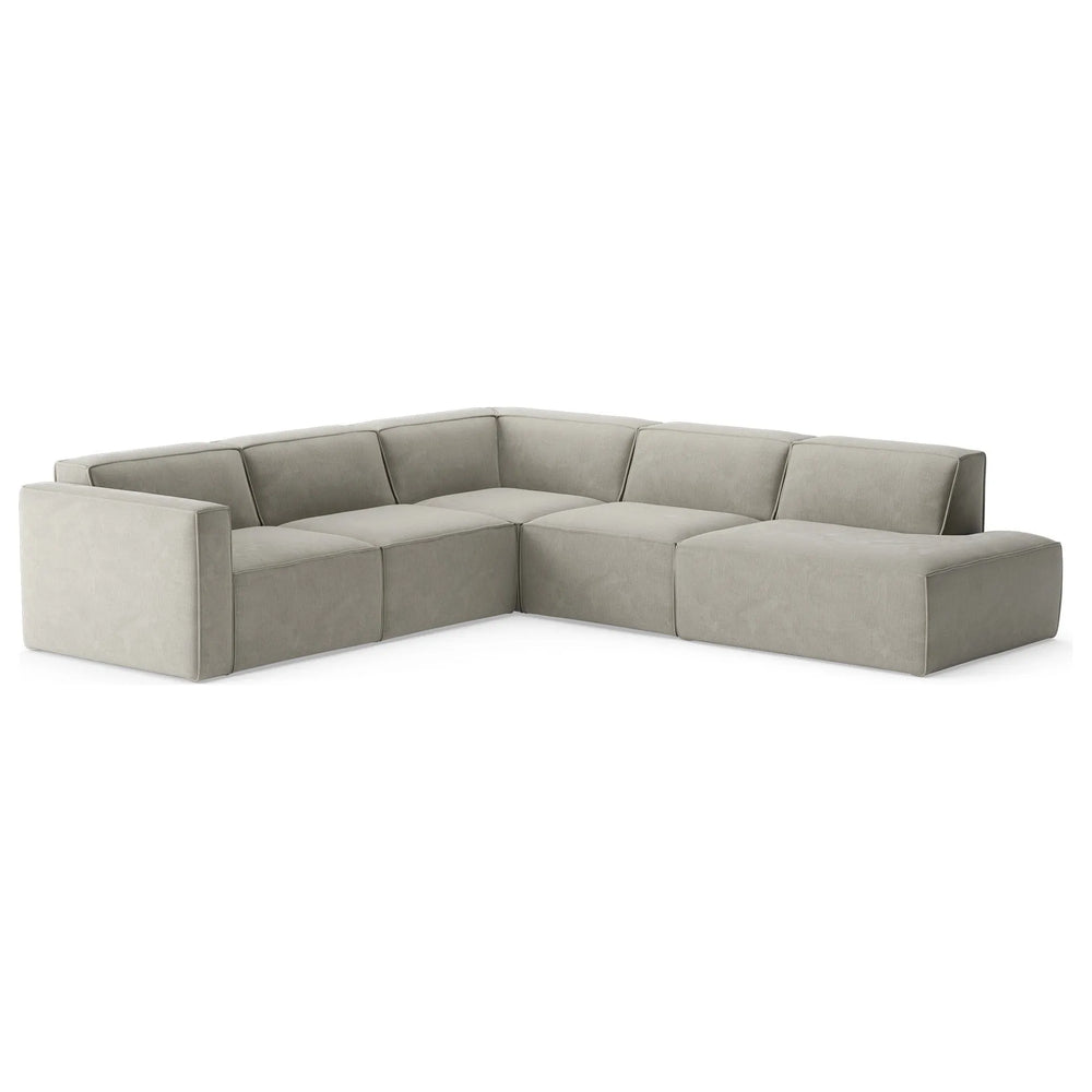 SLAY kampinė sofa, kairė pusė, šviesiai pilka spalva
