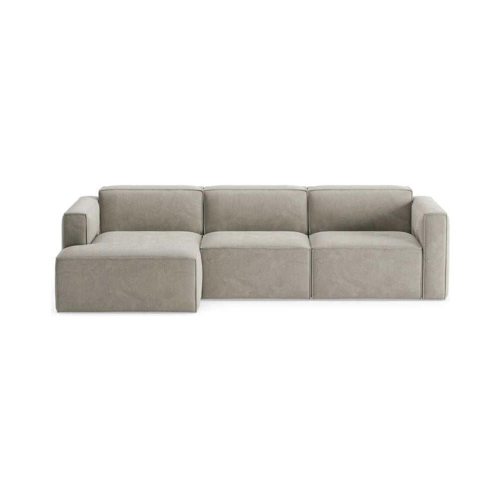 SLAY LOUNGE 3 vietų kampinė sofa, dešinė pusė, šviesiai pilka spalva