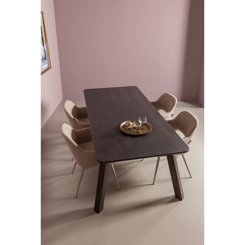 Valgomojo stalas TABLO, apvalus TGL 200x90 cm mistinis rudas