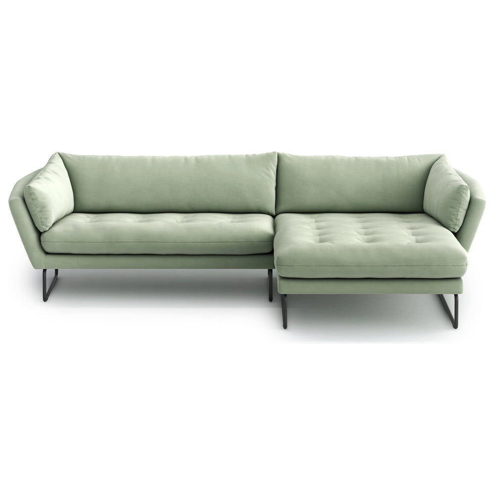 YOKO kampinė sofa, žalia spalva, dešinė pusė