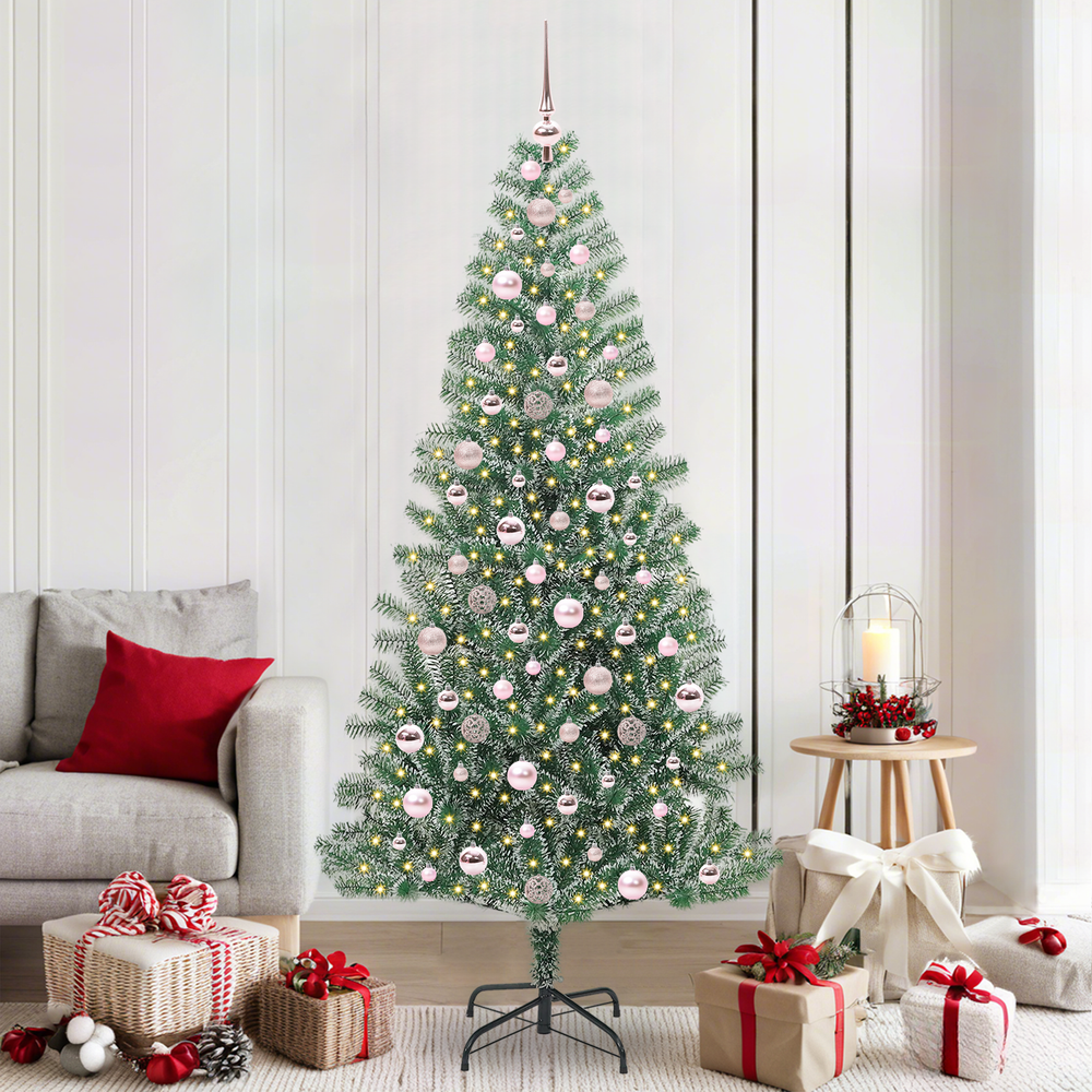 Artificial Christmas Tree SNOW NORDIC, With Snow and LED Light with 300 LEDs 210 cm.