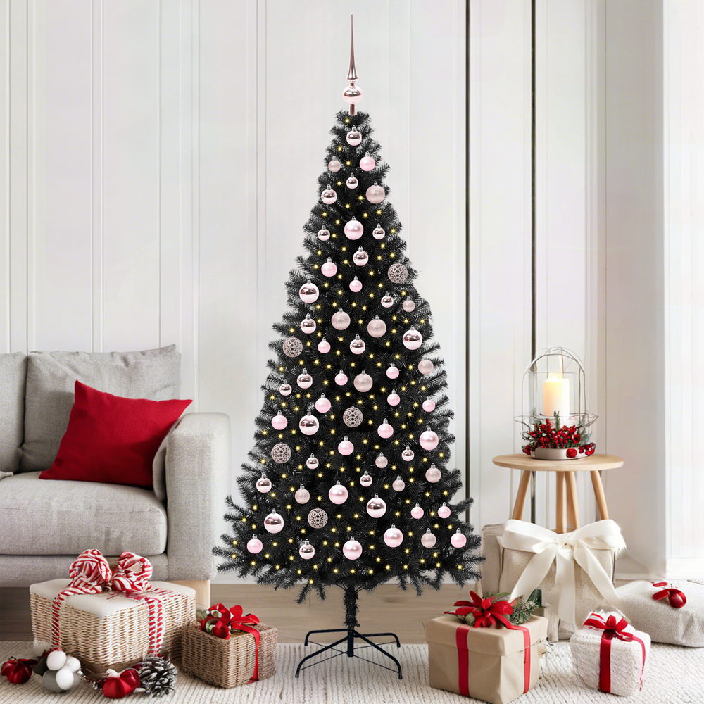 Christmas Tree CRYSTAL BLOOM, with 300 LED stand Black 180 cm.
