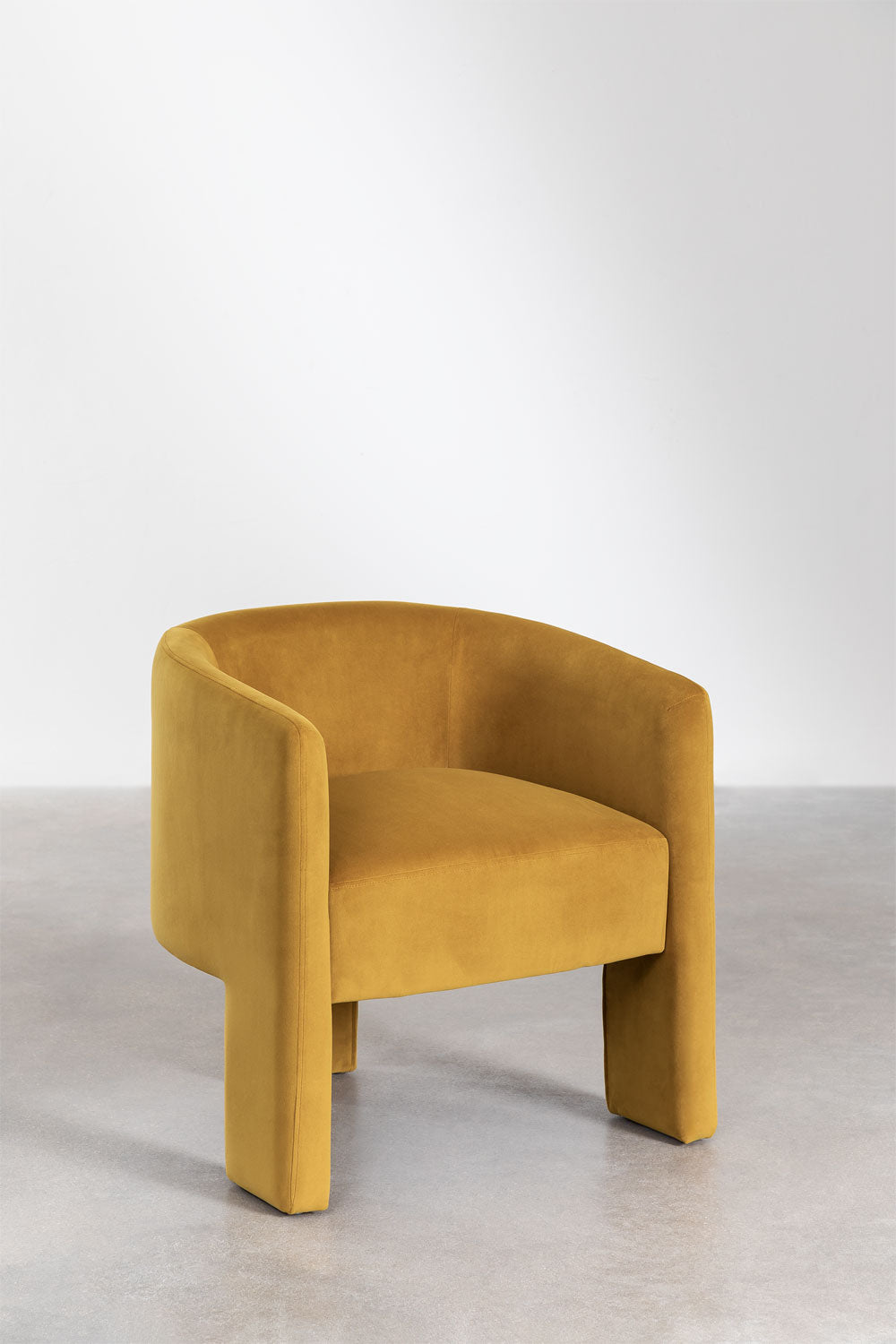KASTIA Velvet Armchair, yellow