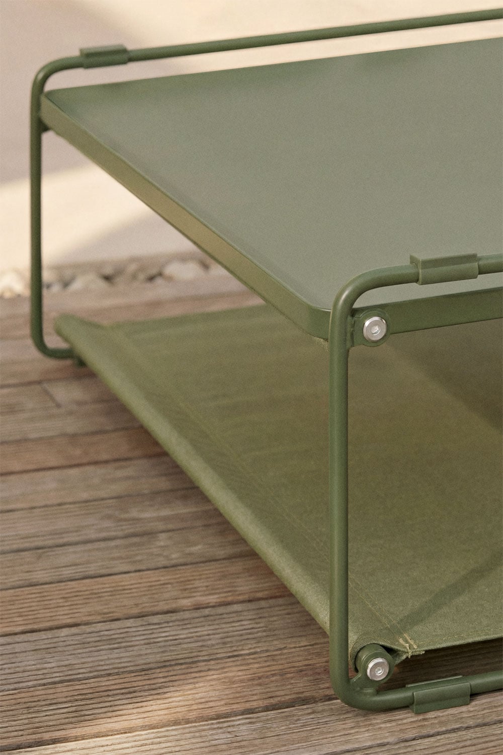 Cosmo Outdoor Coffee Table/Pouf, Sand Olive Green