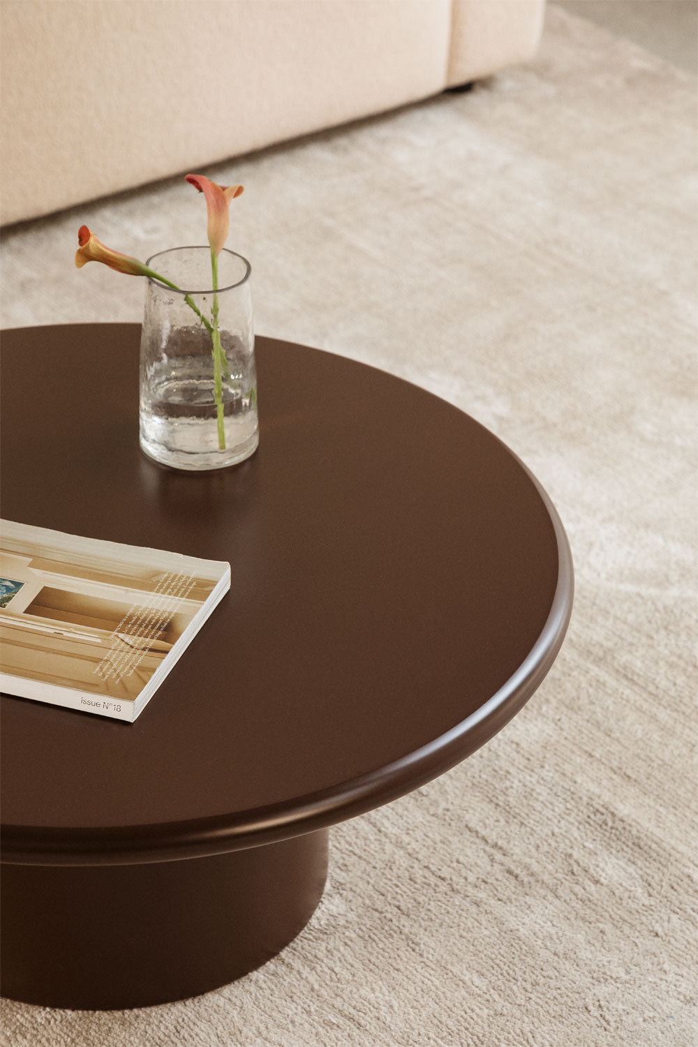 Round coffee table REDO, (Ø80 cm), dark brown