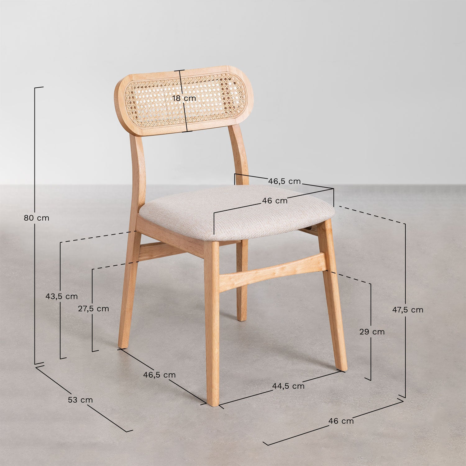 Valgomojo kėdė LEIVE, medinė, natūrali spalva