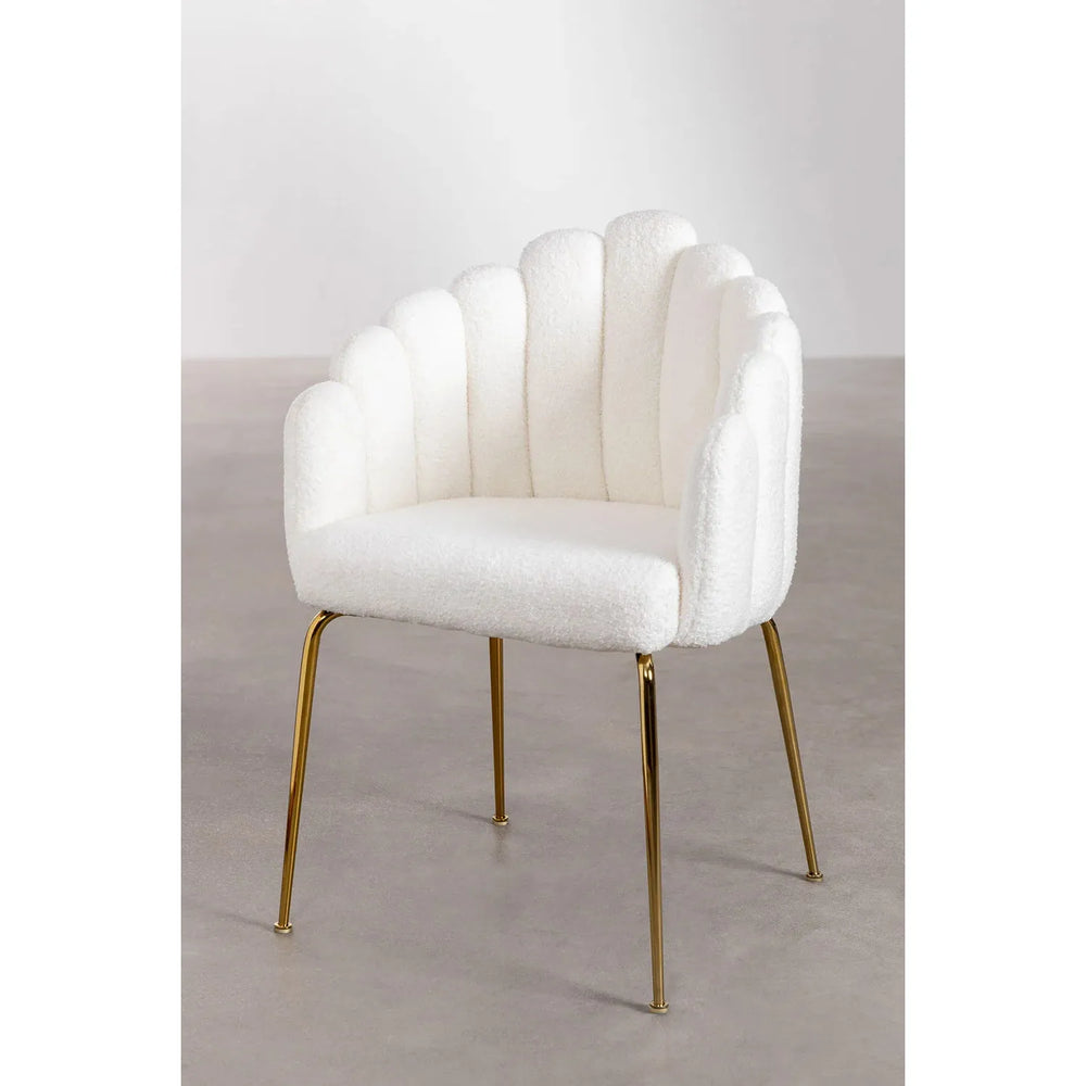 Kėdė Markina, šenilinis audinys, balta