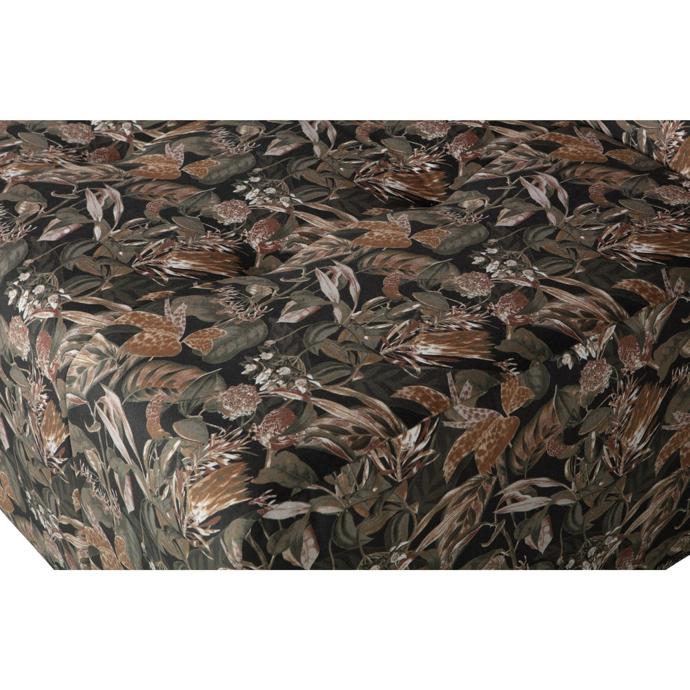 "CALEIDOSCOOP" pufas, gėlių raštas, juoda spalva, aksomas - Namų Idėja